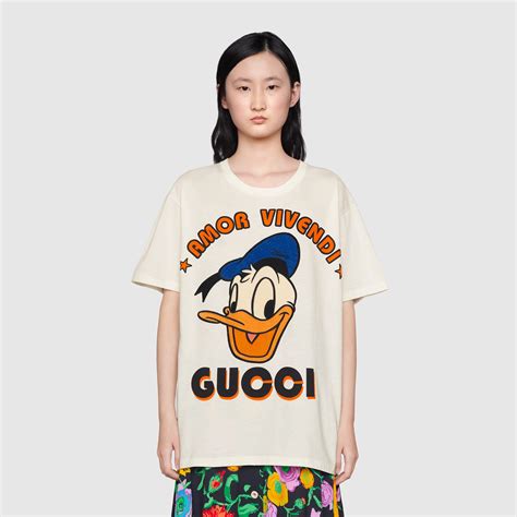 gucci donald duck t shirt mens|Gucci mickey mouse bag.